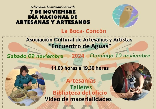 Afiche del evento "Día Nacional de Artesanas y Artesanos "Encuentro de Aguas""