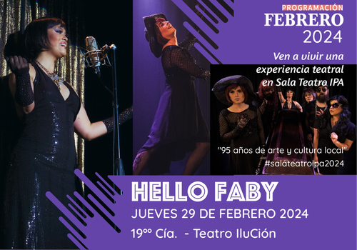 Afiche del evento "HELLO FABY - Teatro Gratuito - Centro Cultural IPA"