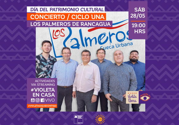 Afiche del evento "Ciclo UNA: Día del Patrimonio Cultural - Concierto de Los Palmeros de Rancagua"