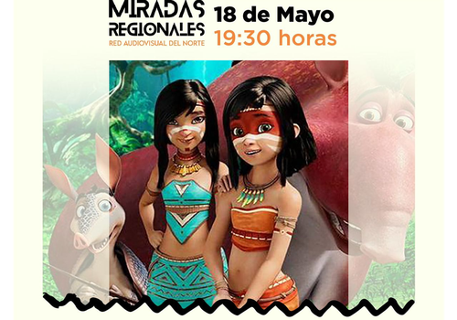 Afiche del evento "Ciclo Miradas Regionales: Exhibición "Ainbo" en Iquique"
