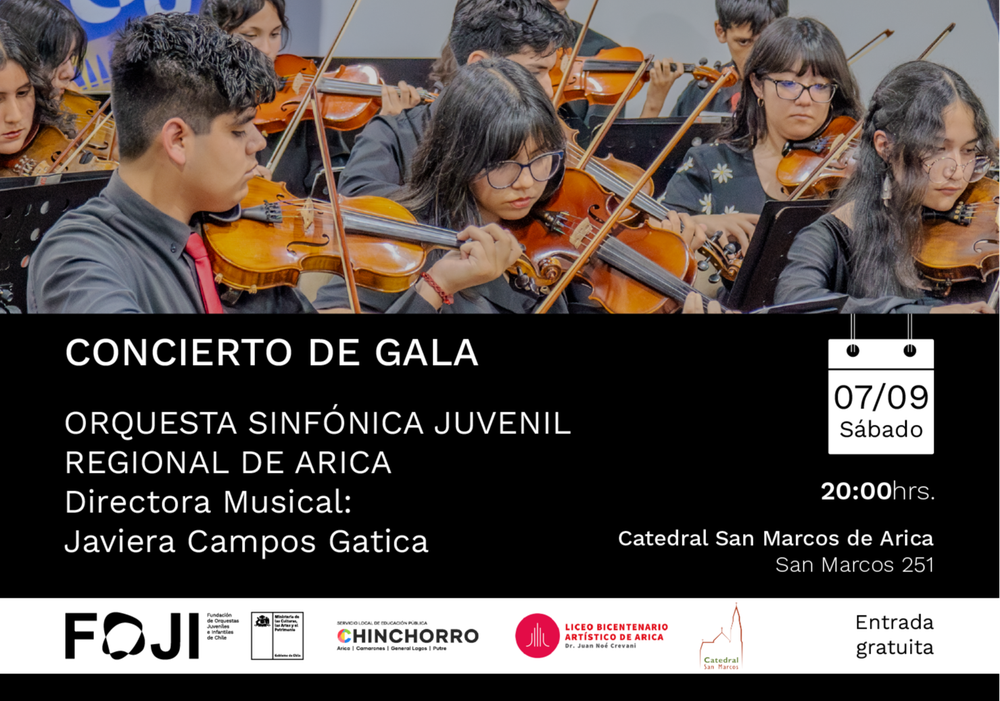 Afiche del evento "Concierto de Gala | Arica"