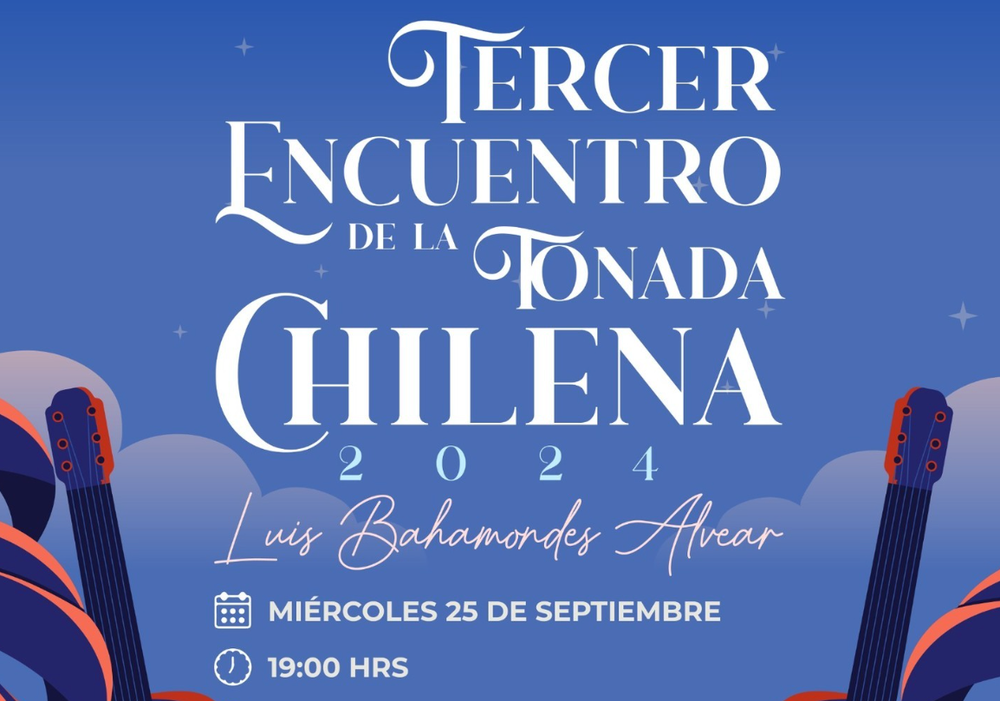 Afiche del evento "3er Encuentro de la tonada chilena Luis Bahamondes Alvear"