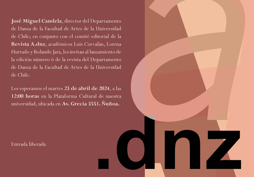 Afiche del evento "Lanzamiento sexta edición de la Revista A.dnz"