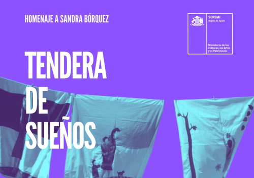 Afiche del evento "Homenaje a Sandra Bórquez, Tendera de Sueños"