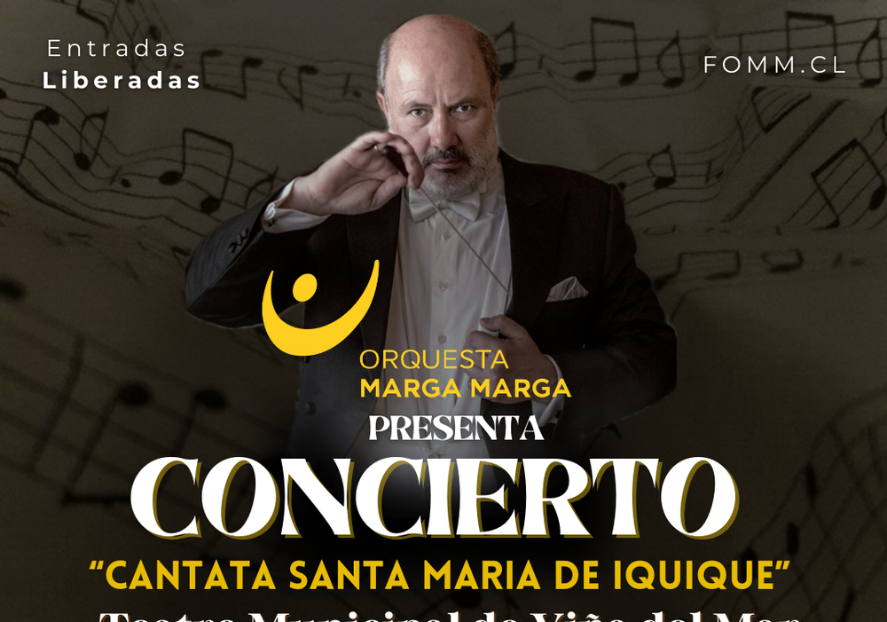 Afiche del evento "Concierto "Cantata Santa Maria de Iquique""