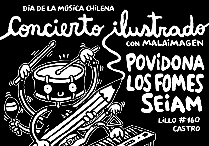 Afiche del evento "Mes de la Música y Músicos chilenos en la región de Los Lagos"