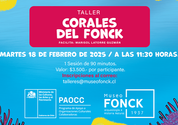 Afiche del evento "Taller de pintura Corales del Fonck"