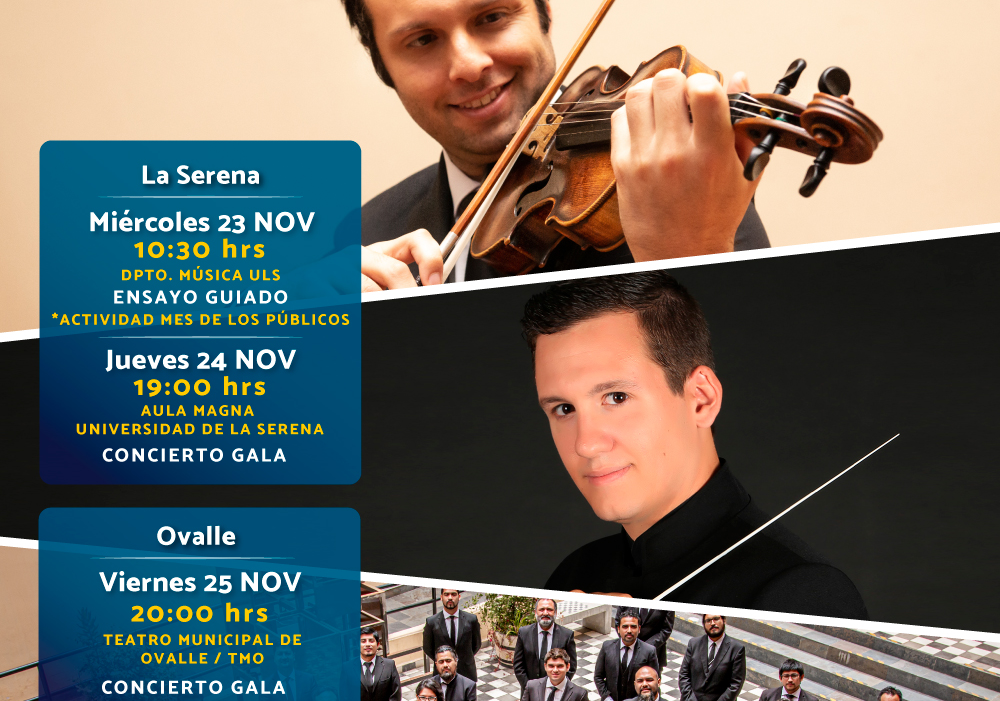 Afiche del evento "IX Concierto de Temporada Orquesta Sinfónica Universidad de La Serena"