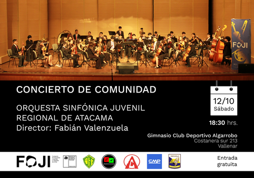 Afiche del evento "Concierto de Comunidad - Atacama"