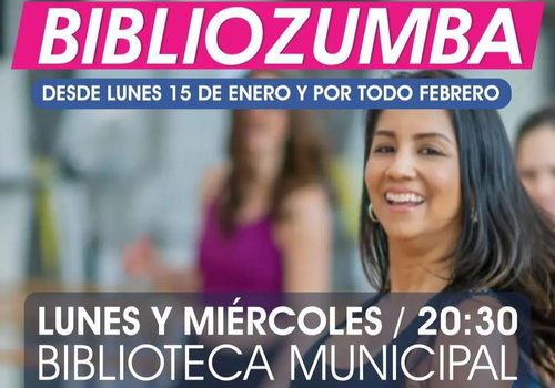 Afiche del evento "BiblioZumba"