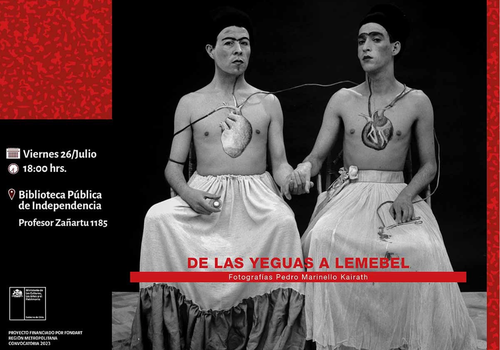 Afiche del evento "Lanzamiento del libro De las Yeguas a Lemebel"