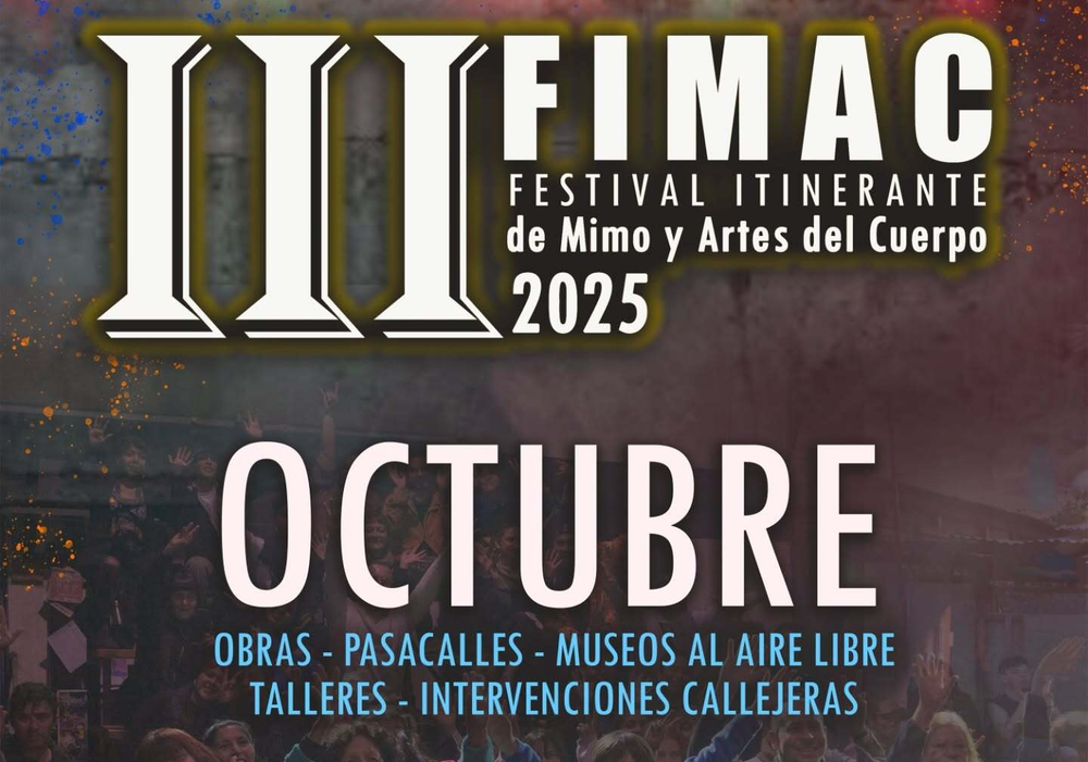 Afiche del evento "Festival Itinerante de Mimo y Artes del Cuerpo 2025"