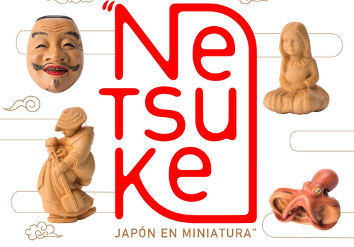 Afiche del evento "NETSUKE, Japón en miniatura"