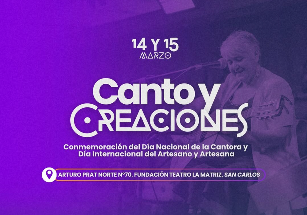 Afiche del evento "Canto y Creaciones"