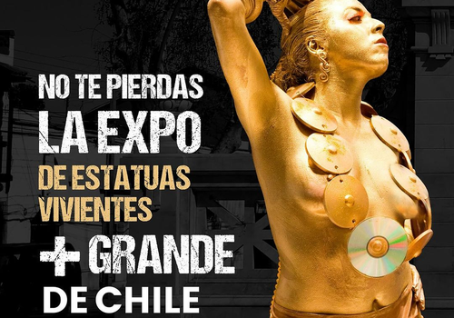 Afiche del evento "Full Fantasy. La exposición de estatuas vivientes más grande de Chile"