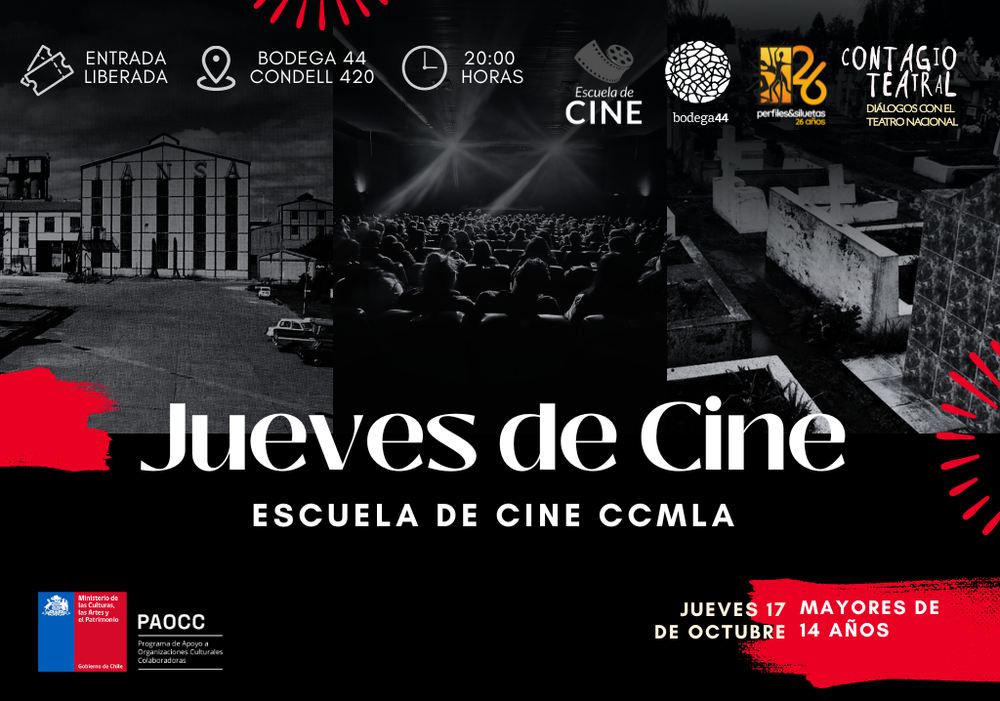 Afiche del evento "26 años Perfiles y Siluetas: Jueves de Cine"