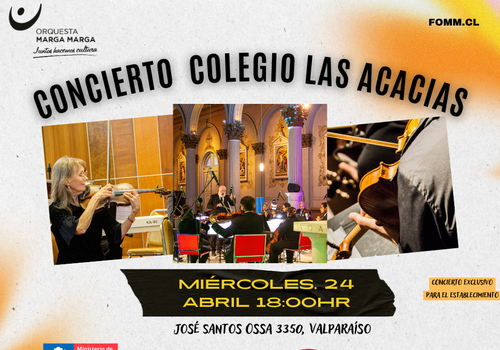 Afiche del evento "Concierto Orquesta Marga Marga en Colegio Las Acaricias"