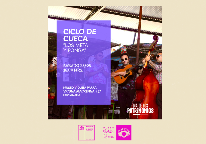 Afiche del evento "Día de los Patrimonios: Concierto de Los Meta y Ponga"