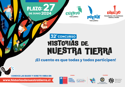 Afiche del evento "Concurso Historias de Nuestra Tierra 2024"