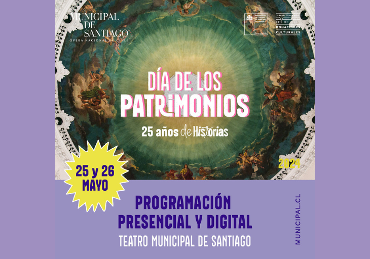 Afiche del evento "Día de los Patrimonios en el Teatro Municipal de Santiago"