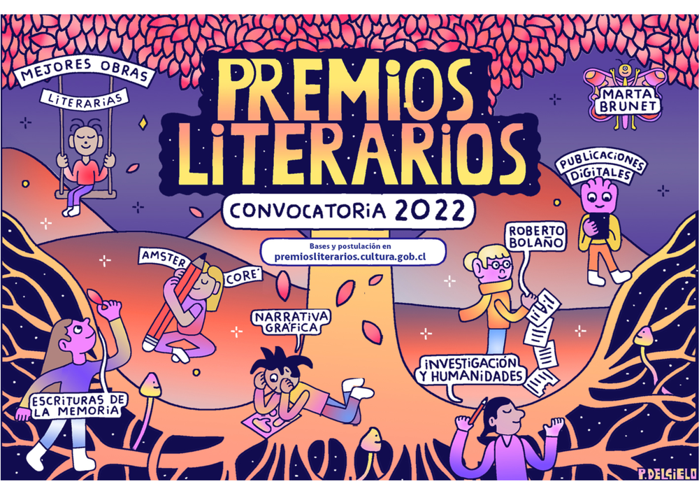 Afiche del evento "Convocatoria Premios Literarios 2022"