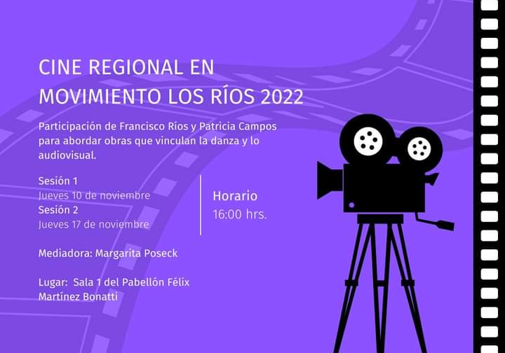 Afiche del evento "Cine Regional en Movimiento Los Ríos 2022"