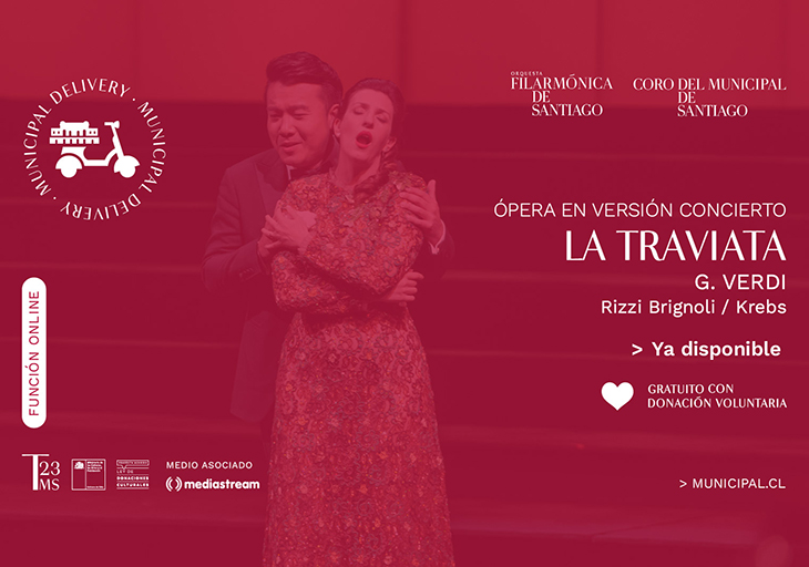 Afiche del evento "Ópera versión concierto "La Traviata" - Municipal Delivery"