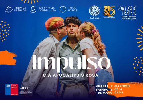 Afiche del evento "Contagio Teatral: Impulso, Cía. Apocalipsis Rosa"