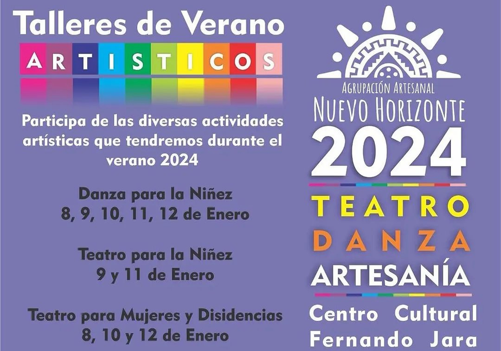 Afiche del evento "Talleres de Verano Artísticos en Bahía Inglesa"