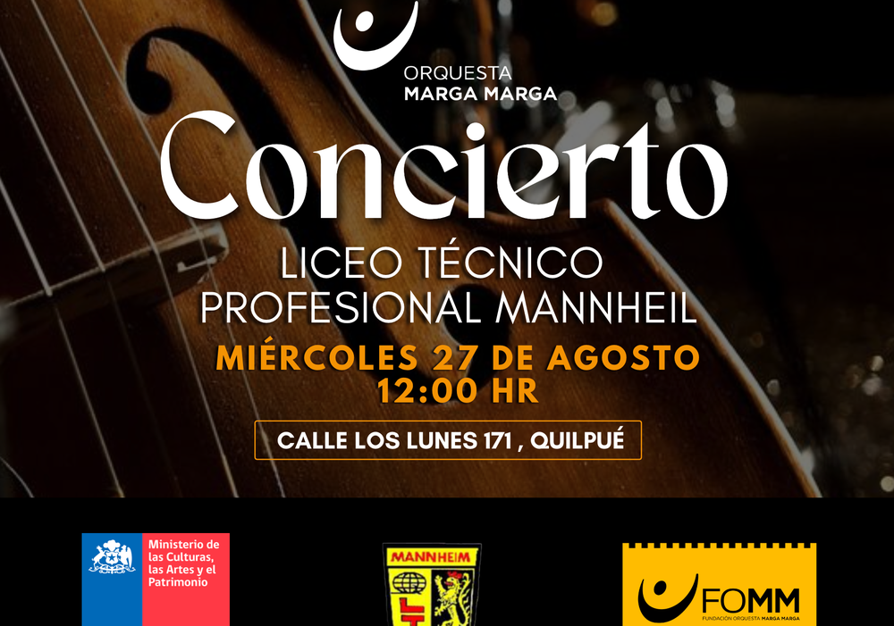 Afiche del evento "Concierto Orquesta Marga Marga en Quilpué"