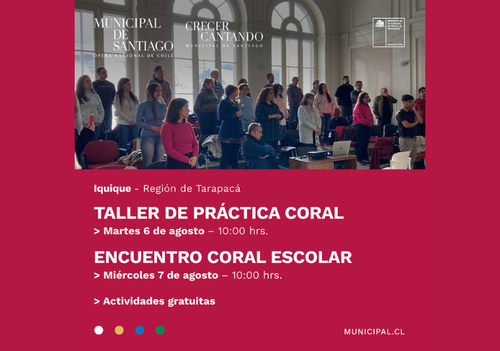 Afiche del evento "Taller de práctica coral y Encuentro coral escolar"