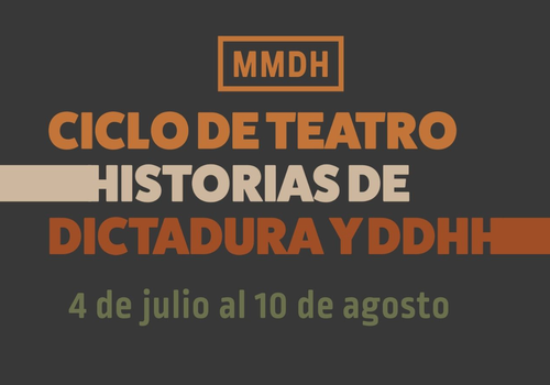 Afiche del evento "Ciclo de teatro: Historias de dictadura y DDHH"