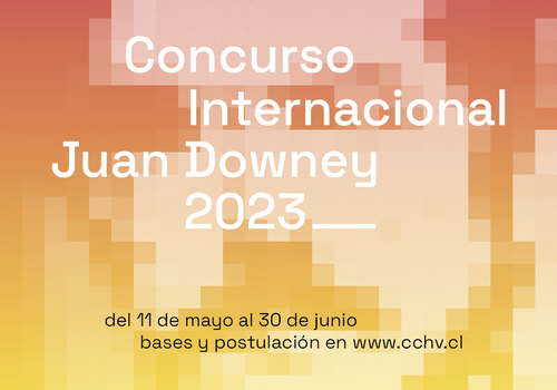 Afiche del evento "Concurso Internacional de Artes Mediales y Audiovisuales Juan Downey"