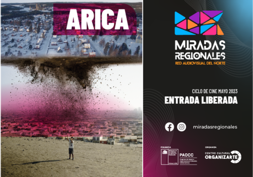 Afiche del evento "Ciclo Miradas Regionales documental "Arica" - Centro Cultural Alto Hospicio"