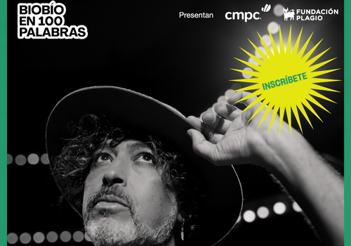 Afiche del evento "Lanzamiento Biobío en 100 Palabras: Charla magistral con Manuel García"