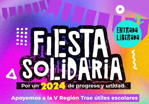 Afiche del evento "Fiesta Solidaria en Quilicura"