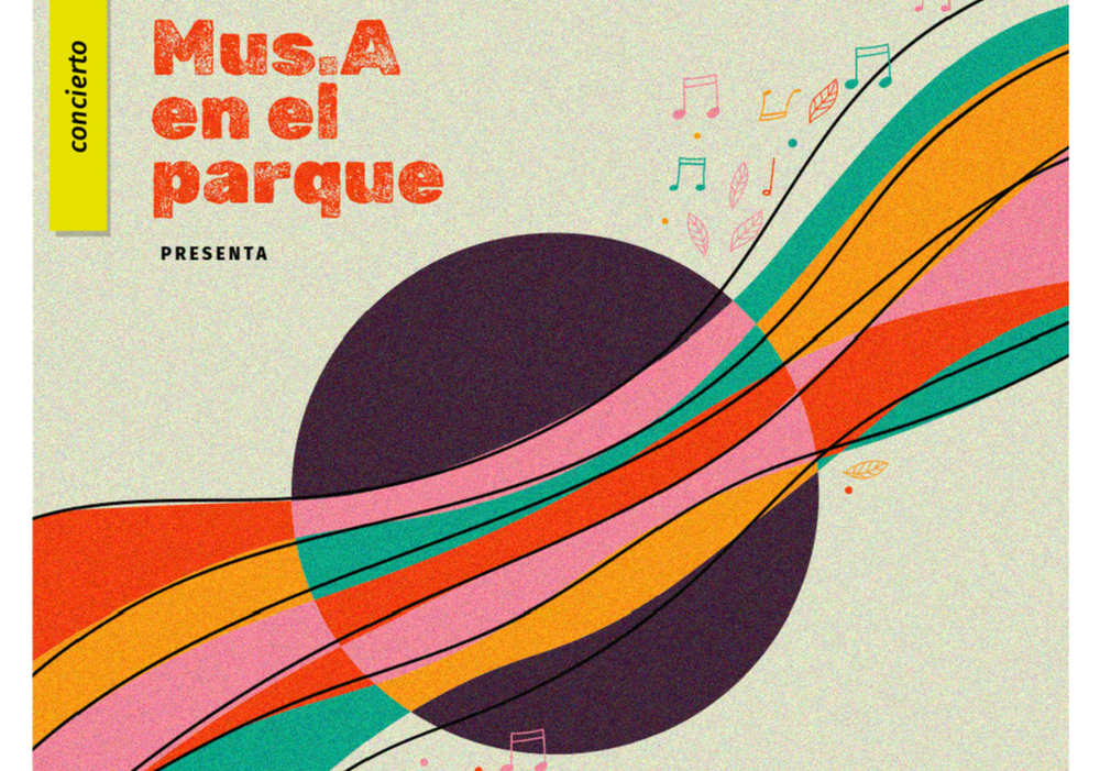 Afiche del evento "Ciclo de Concierto Mus.A al Parque presenta: "Por el derecho a la educación artística""