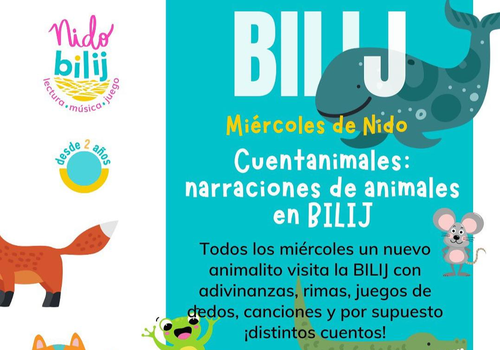 Afiche del evento "Cuentanimales: Narraciones de animales en BILIJ"