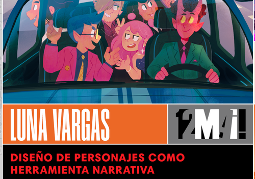 Afiche del evento "LUNA VARGAS: "Diseño de Personaje como Herramienta Narrativa" - Fundación CHILEMONOS"