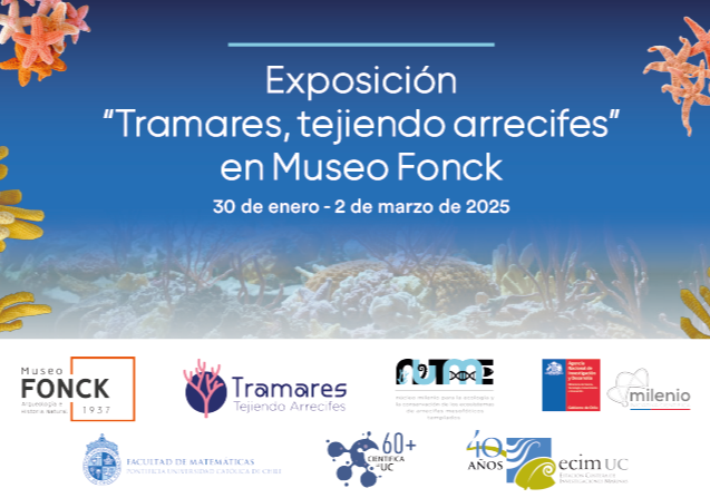 Afiche del evento "Exposición “Tramares, tejiendo arrecifes” en Museo Fonck"