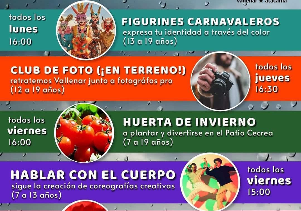 Afiche del evento "Vacaciones de Invierno en CECREA Atacama"