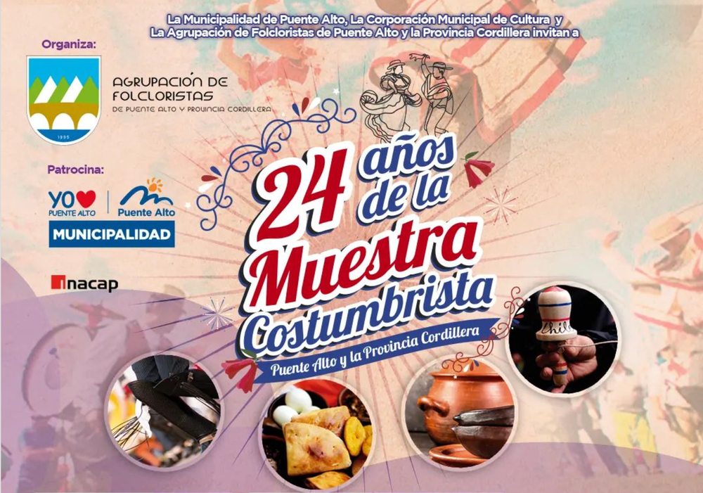 Afiche del evento "24ª Muestra Costumbrista de Puente Alto y la Provincia Cordillera"