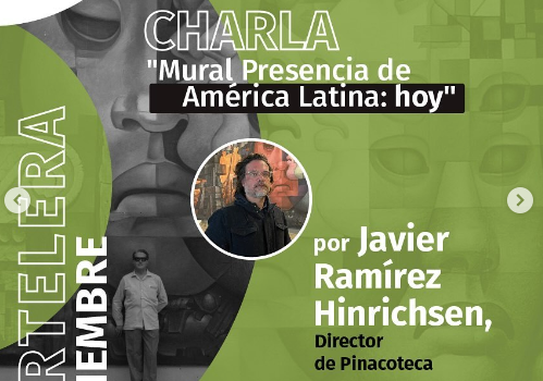 Afiche del evento "Charla "Mural Presencia de América Latina: hoy” – Mes de los Públicos"