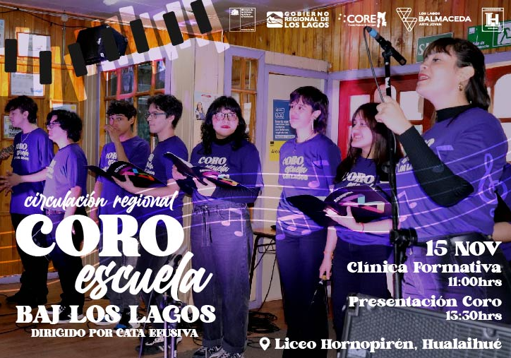 Afiche del evento "Coro Escuela BAJ Los Lagos visita Hornopirén en Gira Artística"