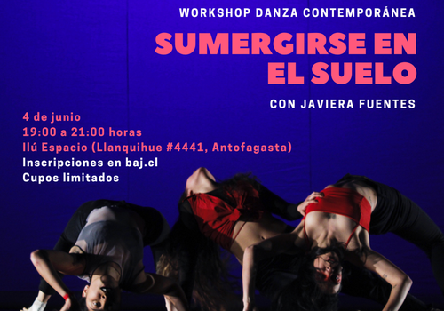 Afiche del evento "Workshop de danza "Sumergirse en el suelo” de BAJ Antofagasta"
