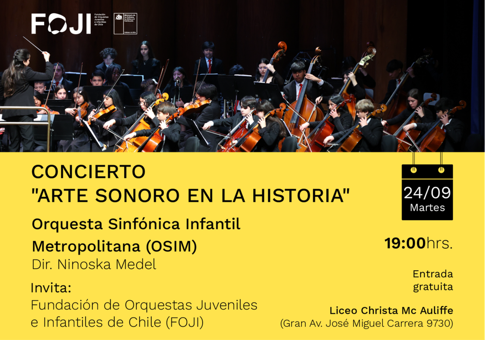 Afiche del evento "Concierto "Arte sonoro en la historia""