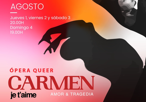 Afiche del evento "Ópera queer: Carmen, je t'aime: amor y tragedia"