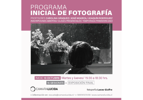 Afiche del evento "Programa Inicial de Fotografía"