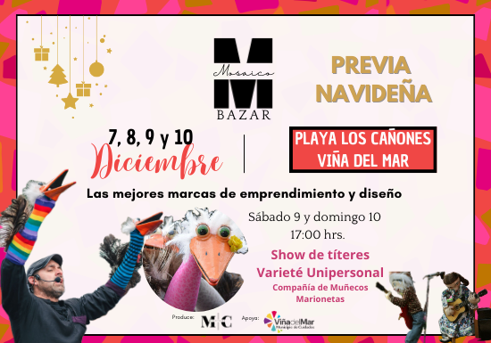 Afiche del evento "Mosaico Bazar Previa Navideña"