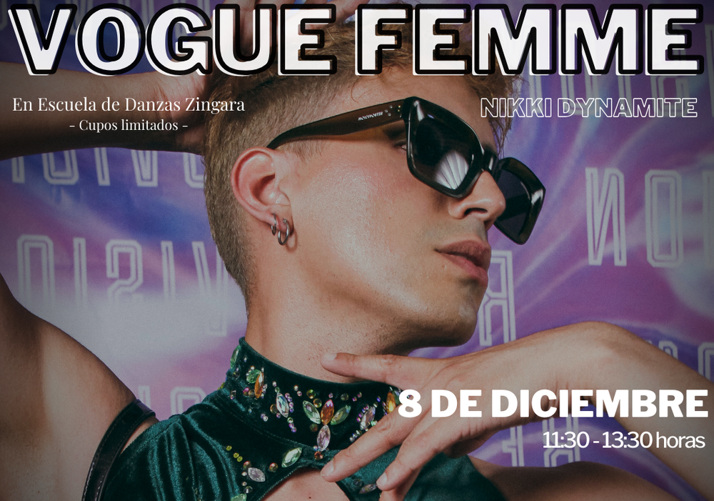 Afiche del evento "Taller de Vogue Femme"
